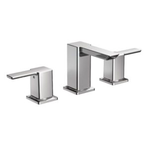 90 Degree Two Handle Low Arc Bathroom Faucet
